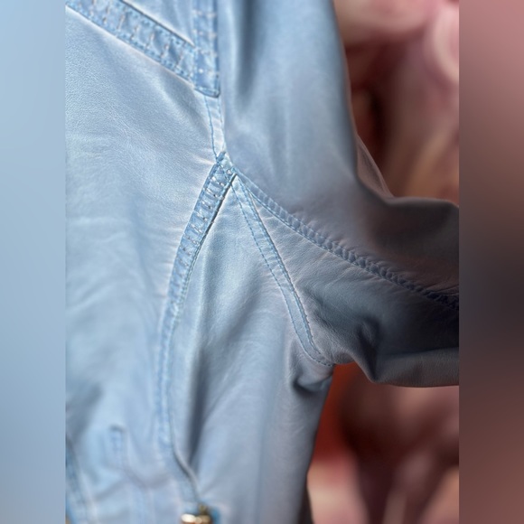 NEW Point Zero baby blue leather imitation jacket - Picture 6 of 10